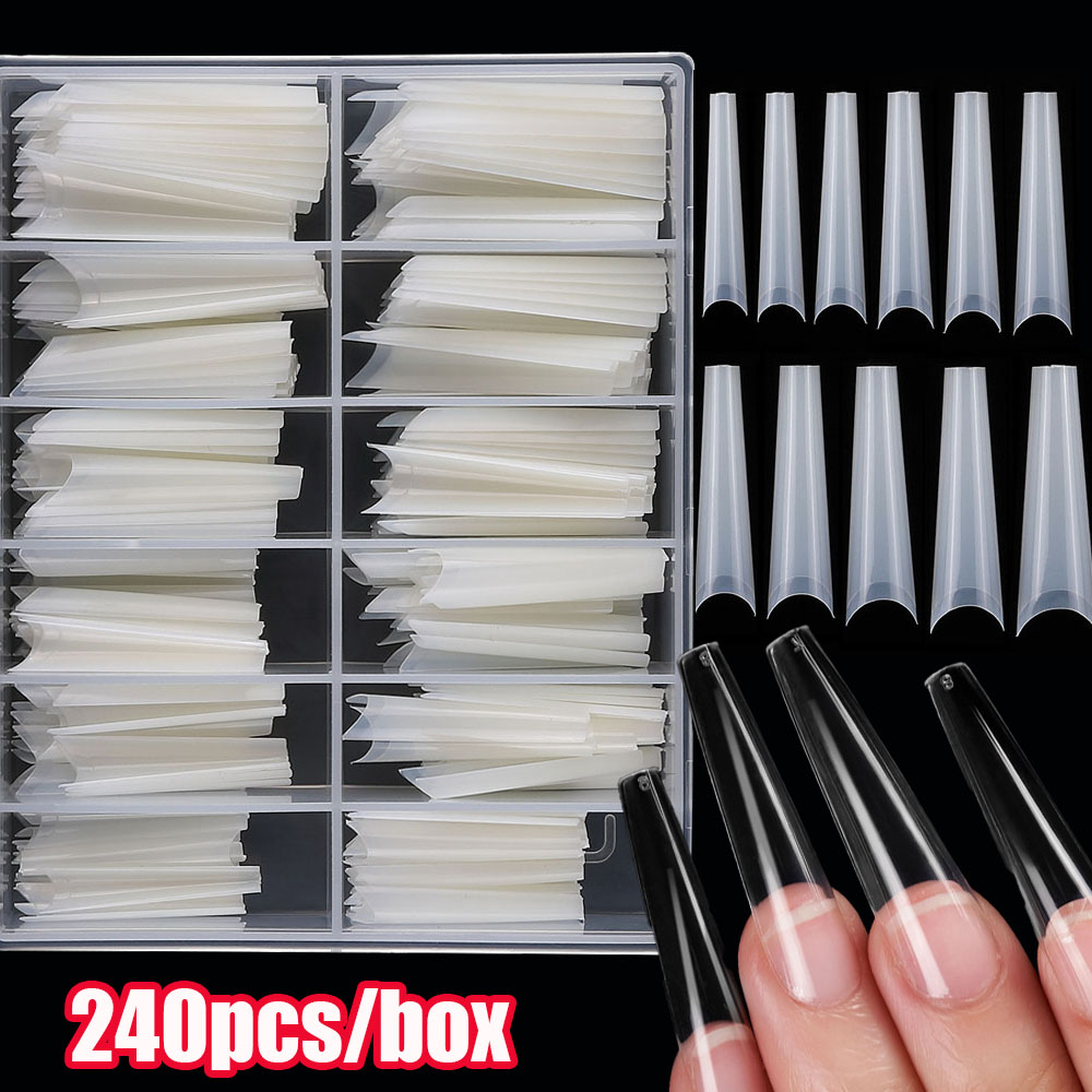 Nail Art Xxl - 240 шт. удлиненные изогнутые прямые типсы