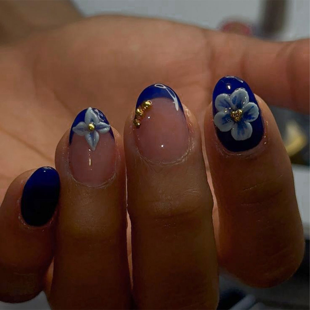 Nail Art Oval - 24 шт. коротких овальных 3D-наклеек для