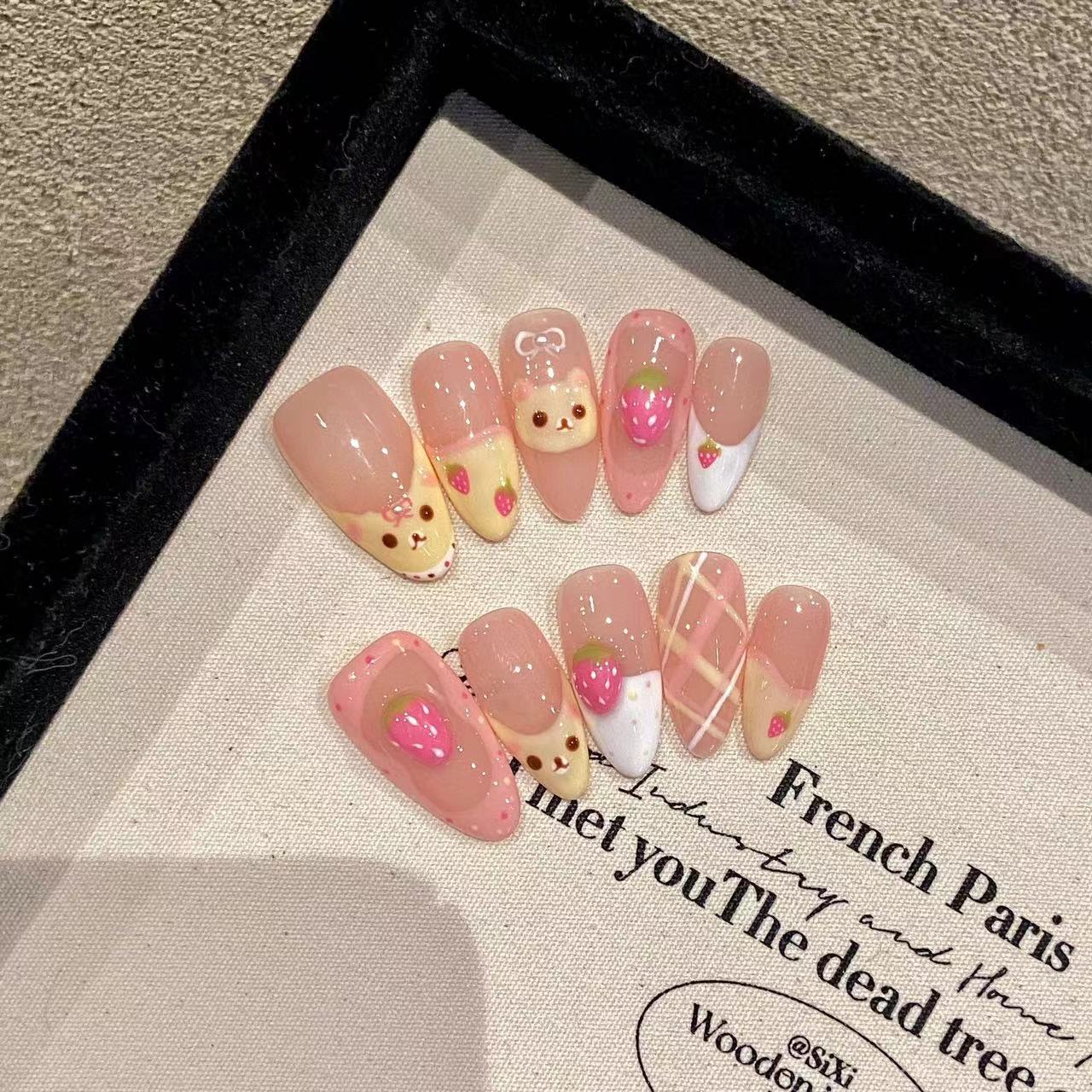 Nail Art Oval - 10 шт. Накладные ногти ручной работы,