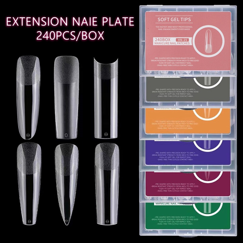 Nail Art Xxl - 240 шт. XXL длинные квадратные полные