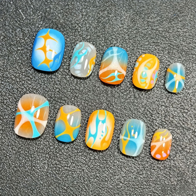 Nail Art Oval - 10 шт. персонализированных дизайнерских накладных ногтей