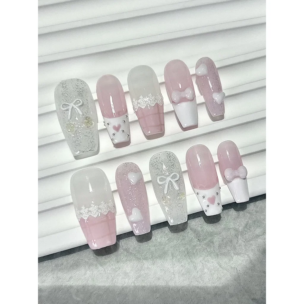 10 шт. Розовый бант Любовь Кру – обзор и цена Nail Art Love
