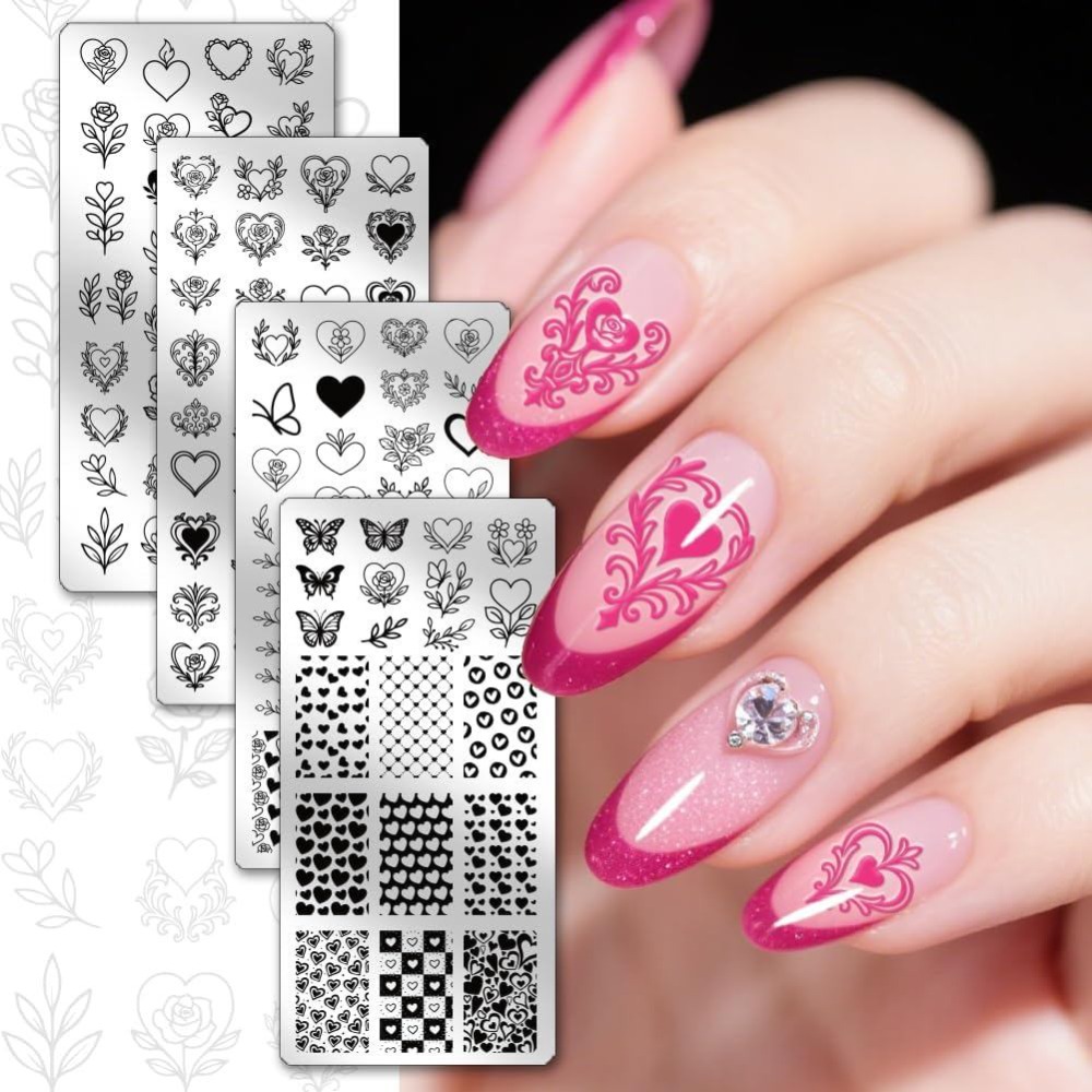 Набор из 4 трафаретов для стем – обзор и цена Nail Art Love