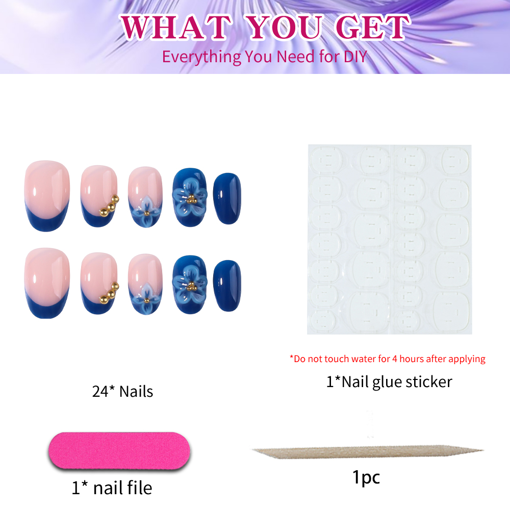24 шт. коротких овальных 3D-на – обзор и цена Nail Art Oval