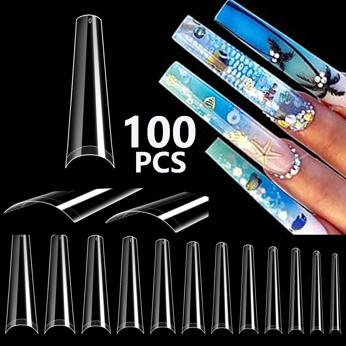 100 шт. XXL прозрачные француз – обзор и цена Nail Art Xxl