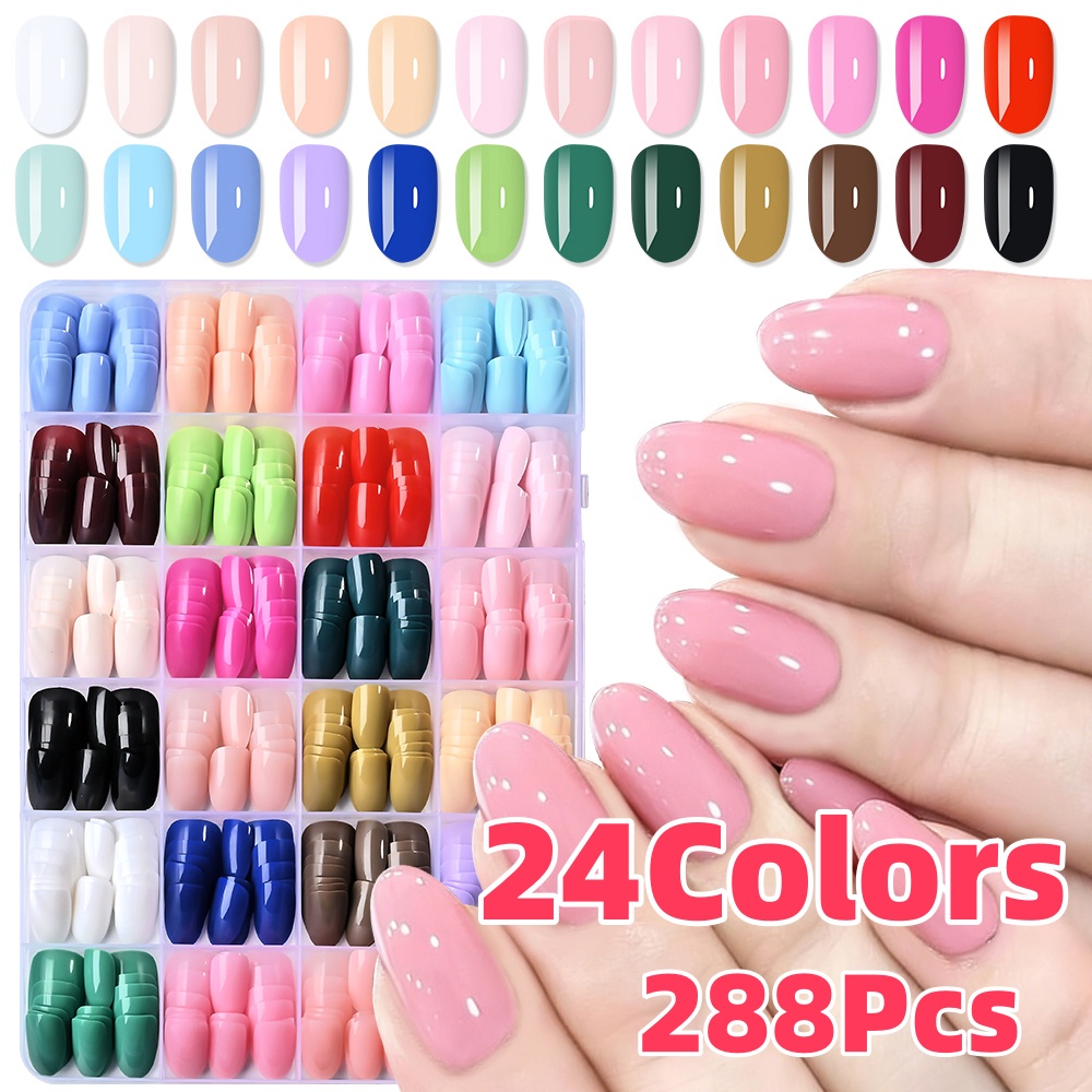 24 цвета (288 шт.) Красочные к – обзор и цена Nail Art Oval
