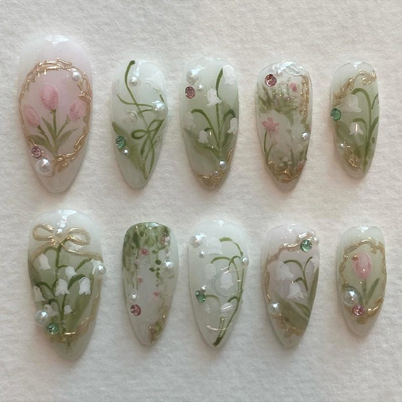 Набор из 24 зеленых французски – обзор и цена Nail Art Oval